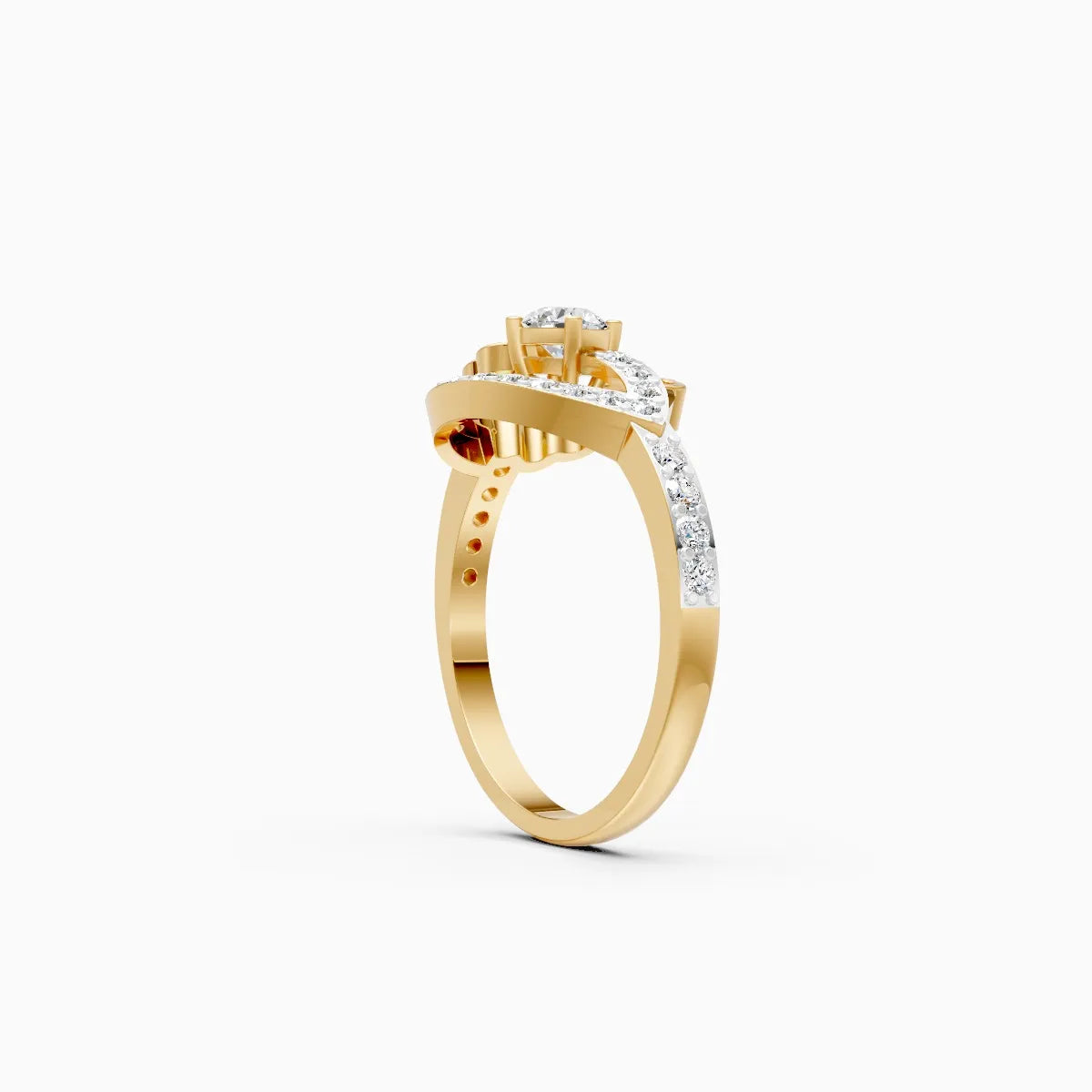 Dual Tone Swirl Lab Grown Diamond Ring