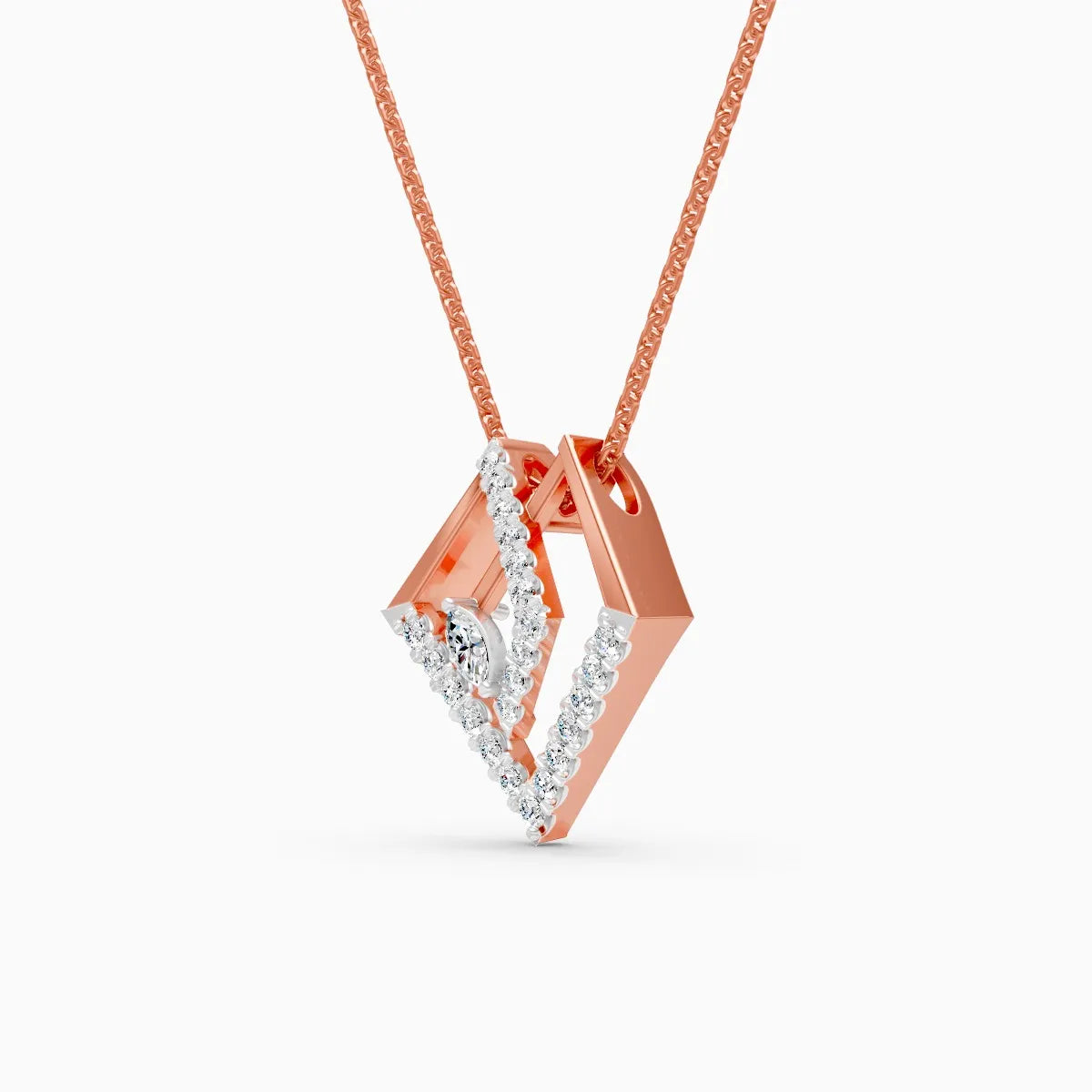 Graceful Tringle Shape Diamond Necklace