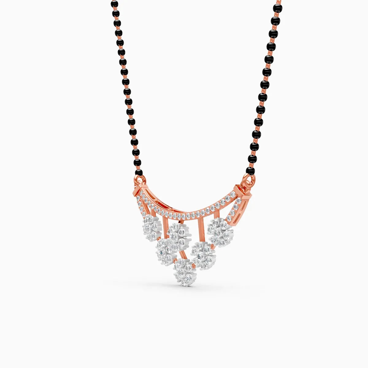 Floral Charm Diamond Pendant Mangalsutra