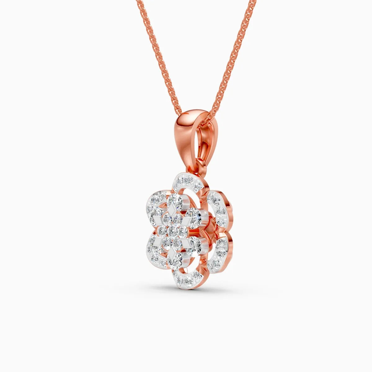 Flower Style Lab Grown Diamond Pendant