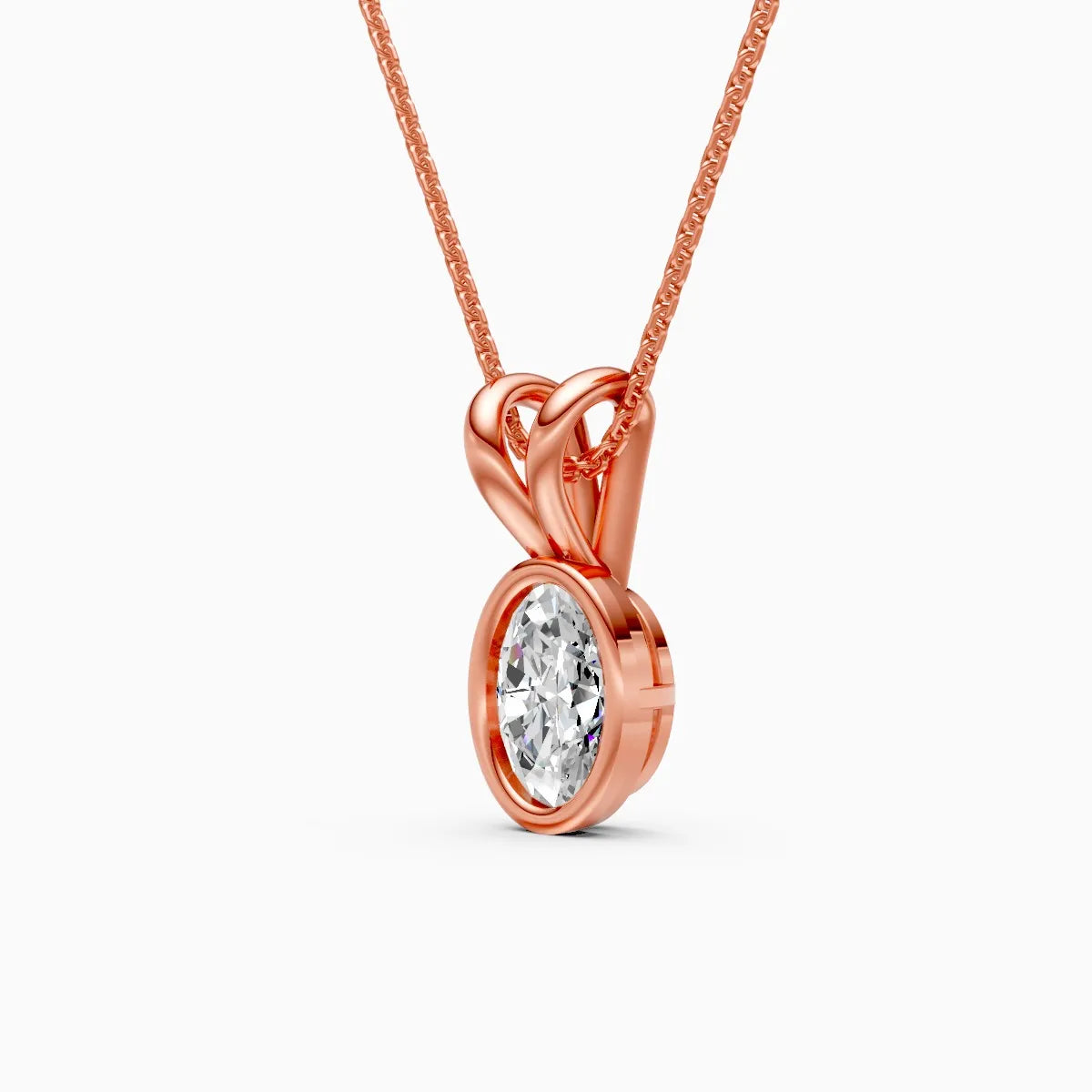 Oval Solitaire Lab Grown Diamond Pendant