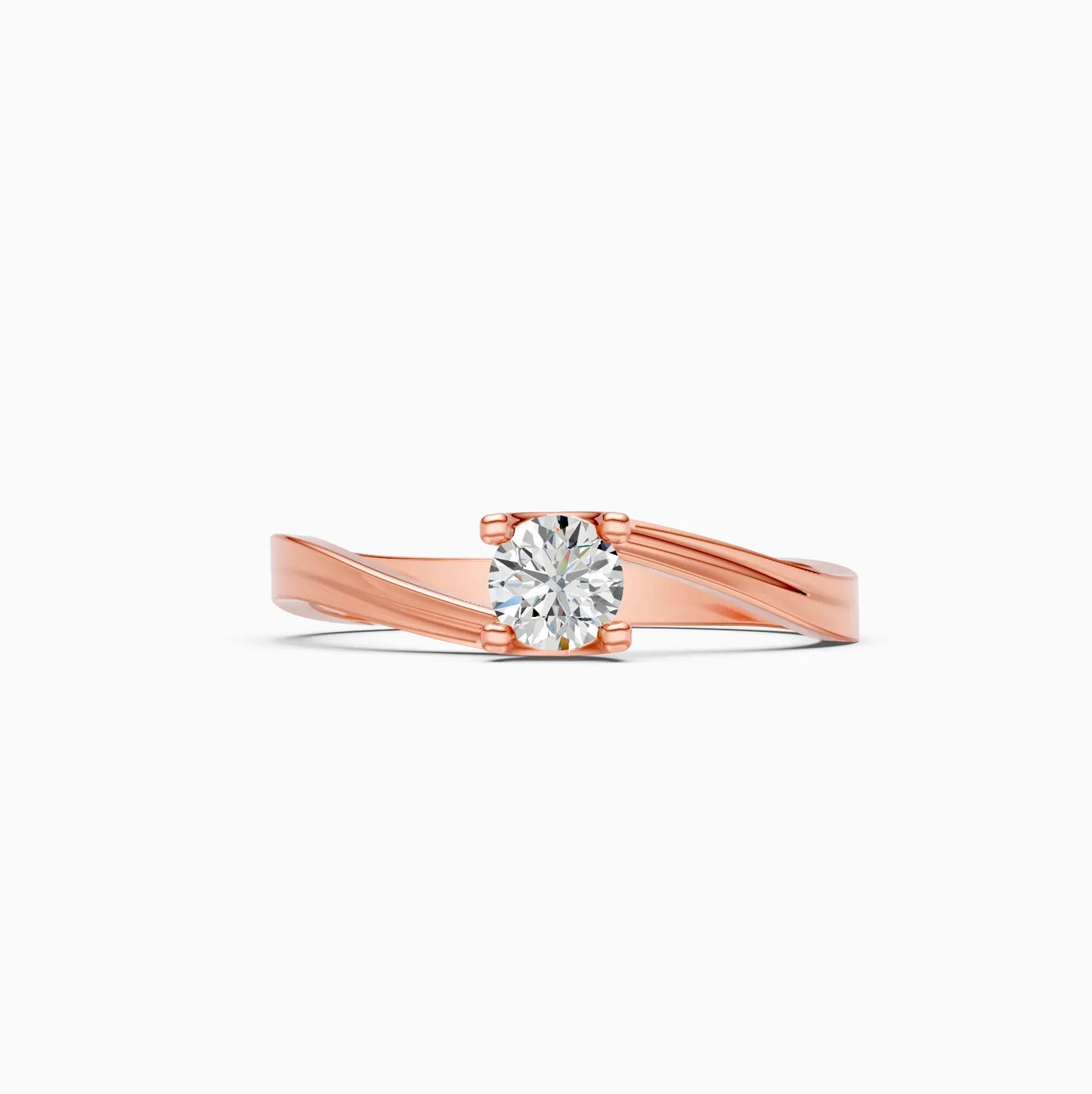 Bypass Round Solitaire Ring
