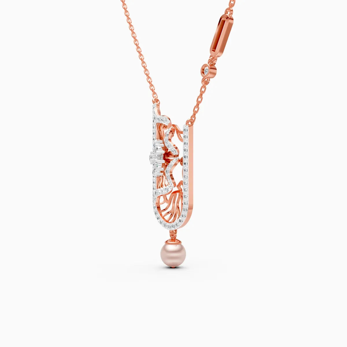 U-Curve Petal Lab Grown Diamond Pendant Set
