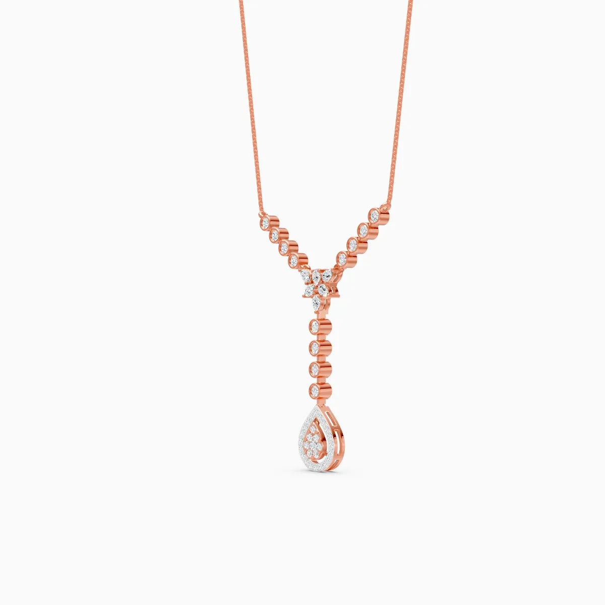 Glamorous Y-Necklace with Tear Drop Design