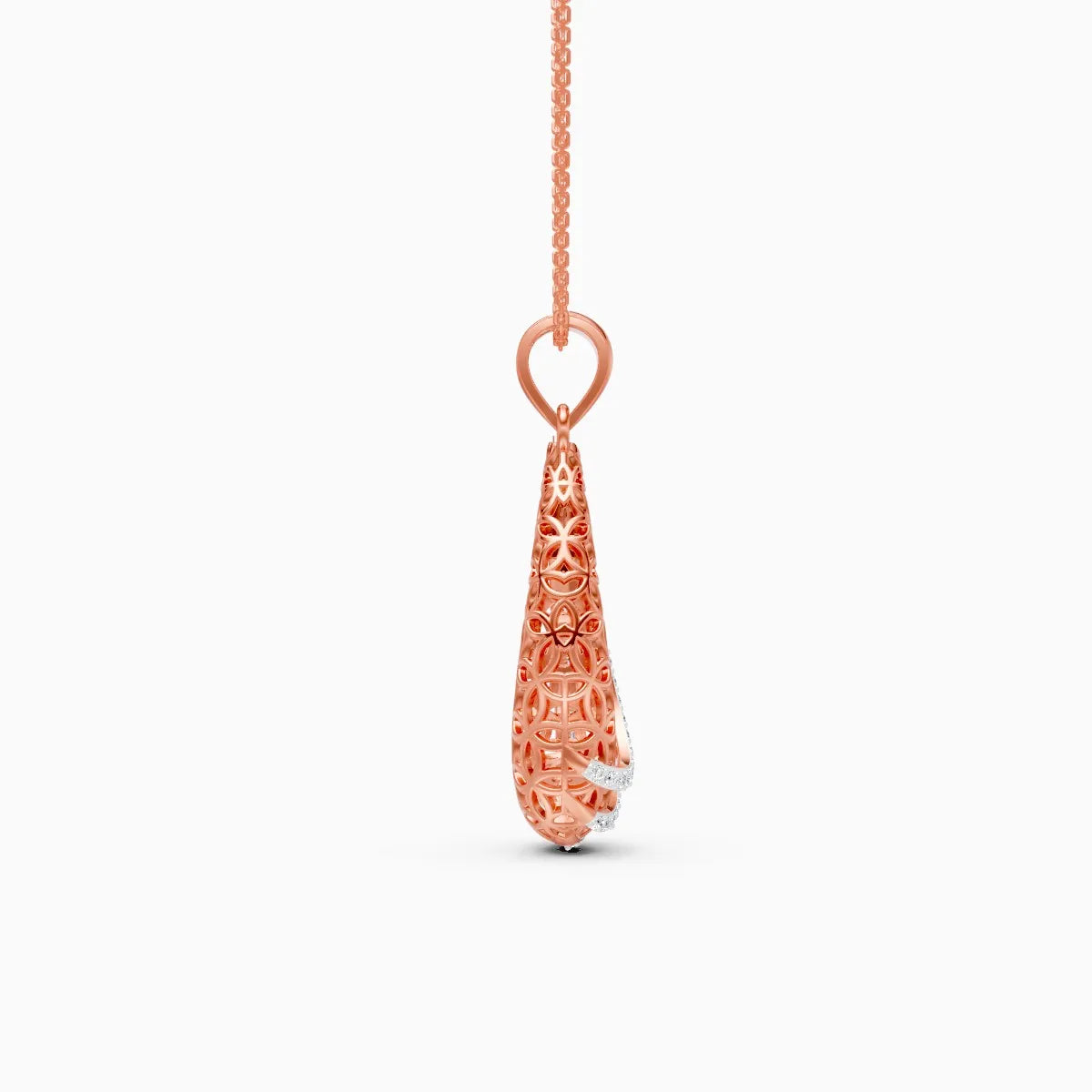 Dual Finish Drop Diamond Pendant