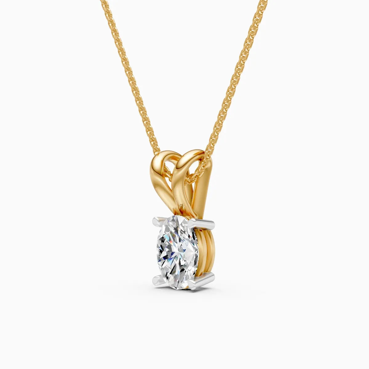 Sleek Oval Diamond Pendant