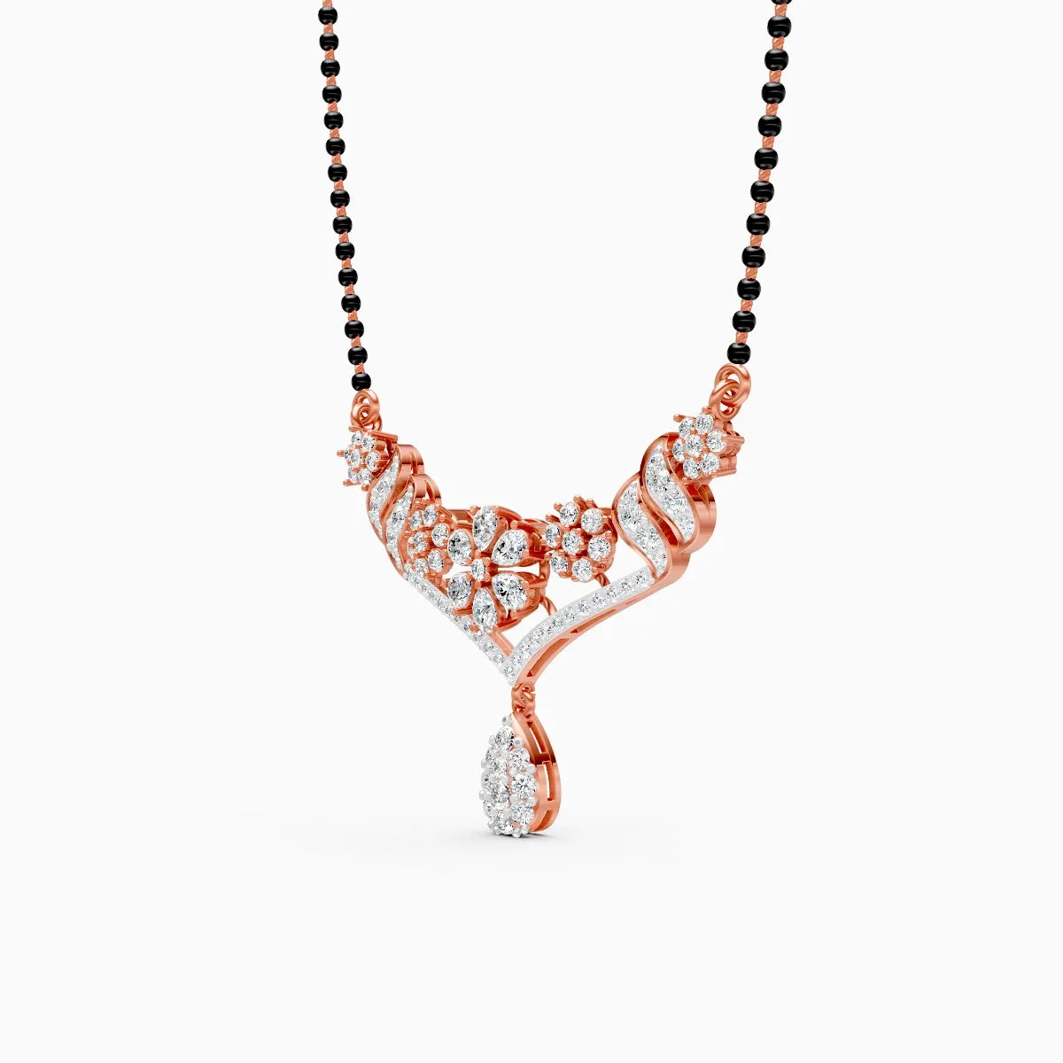 Blossom Bridal Tear-Drop Diamond Mangalsutra