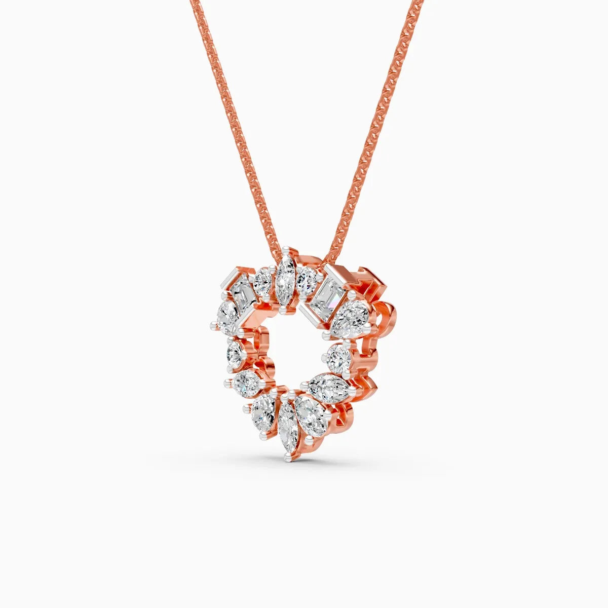 Geometric fusion Round Diamond Necklace