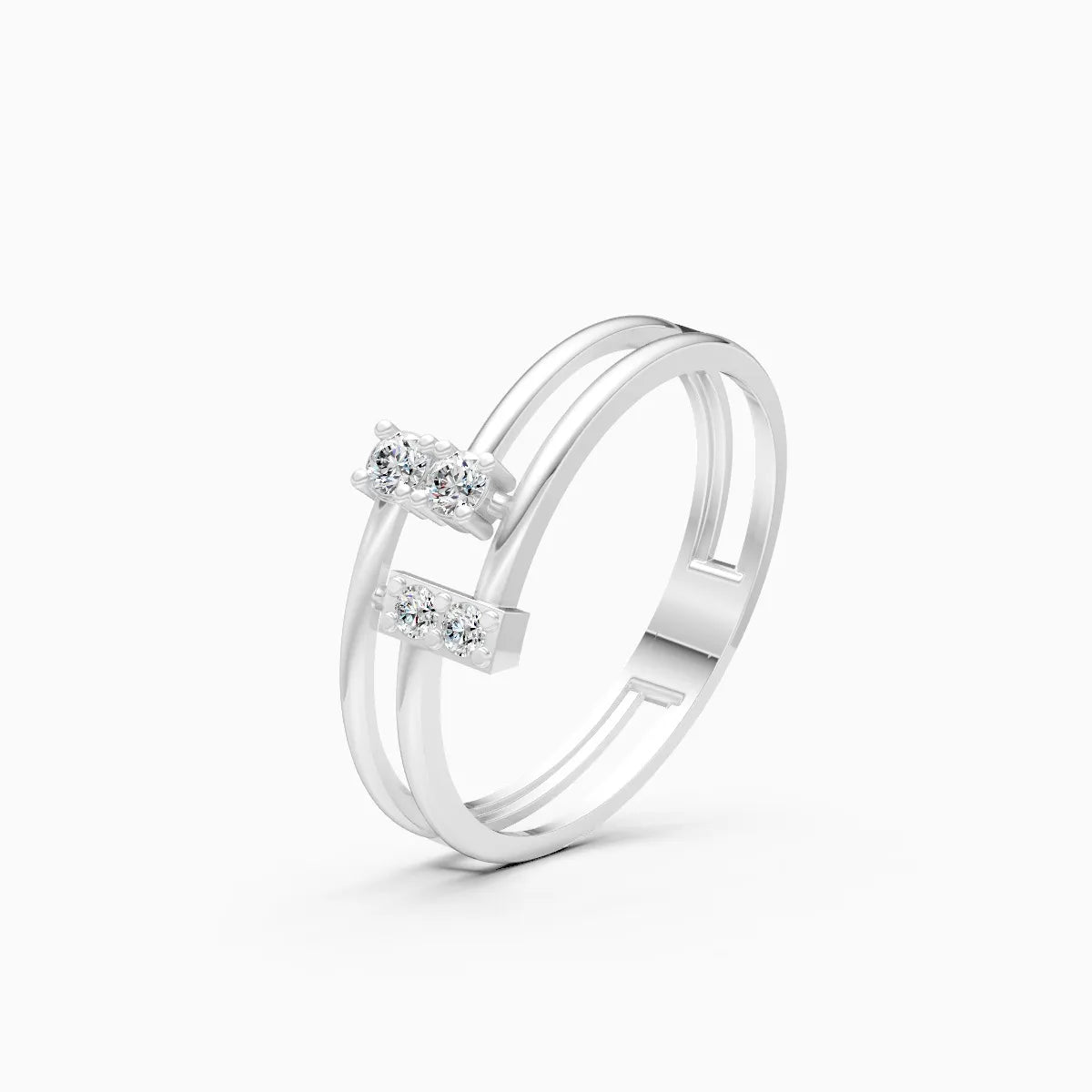 Double Bar Diamond Ring