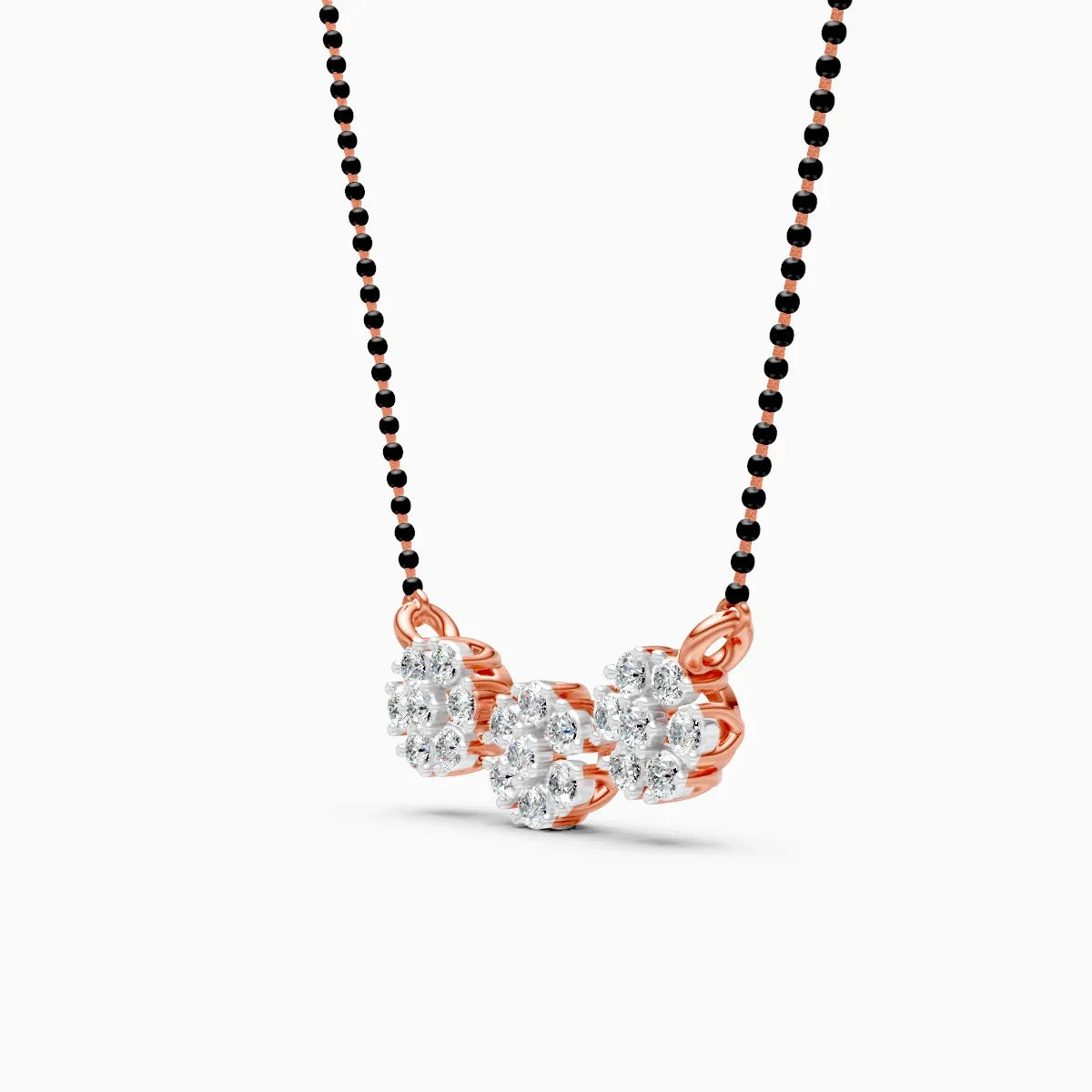 Floral Love 3-Charm Diamond Pendant Mangalsutra