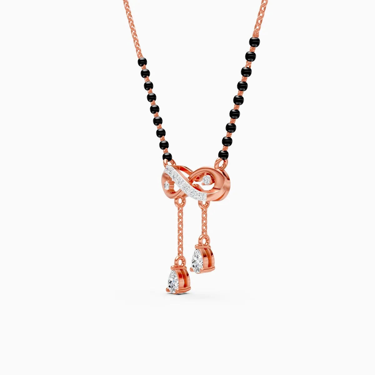 Stylist Infinity Mangalsutra With Diamond Drop Pendants