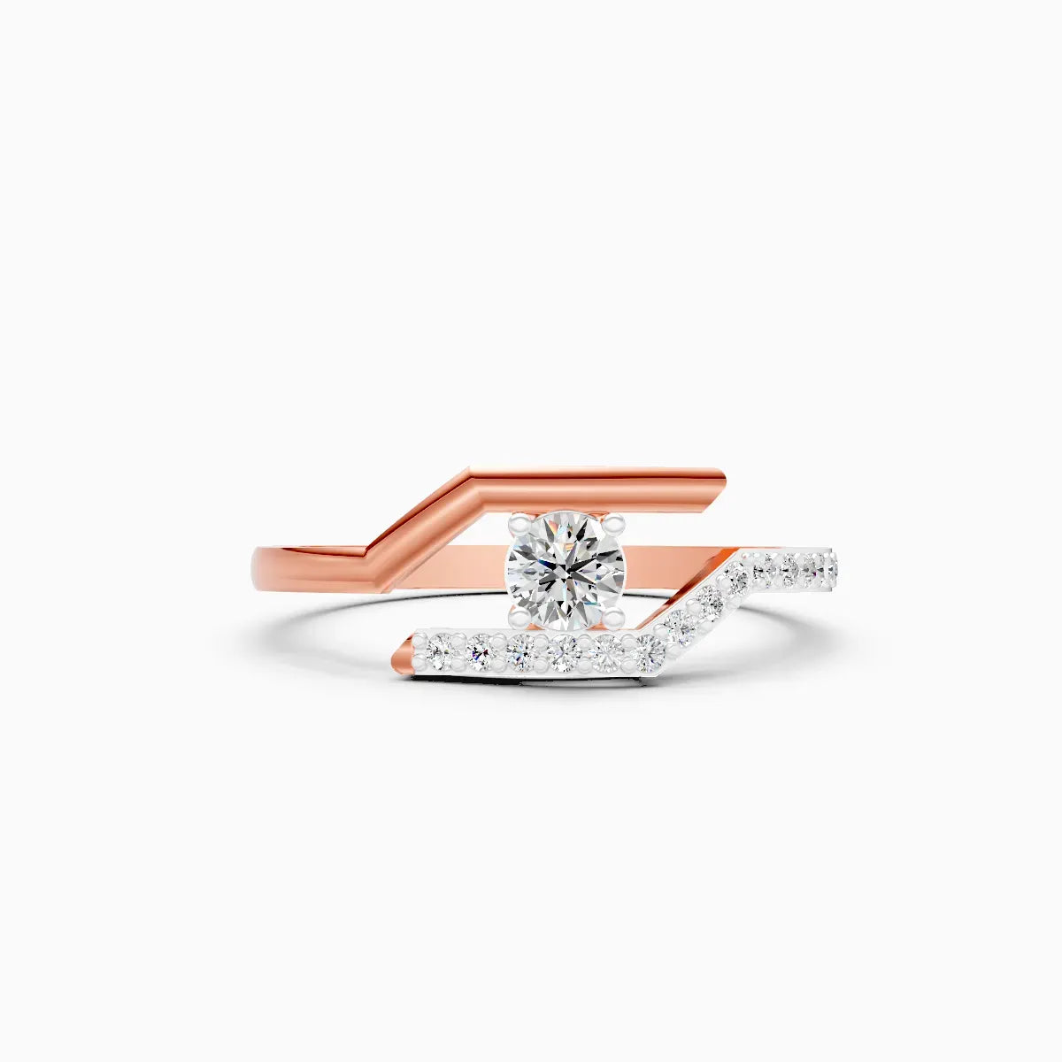 Open Curve Solitaire Ring