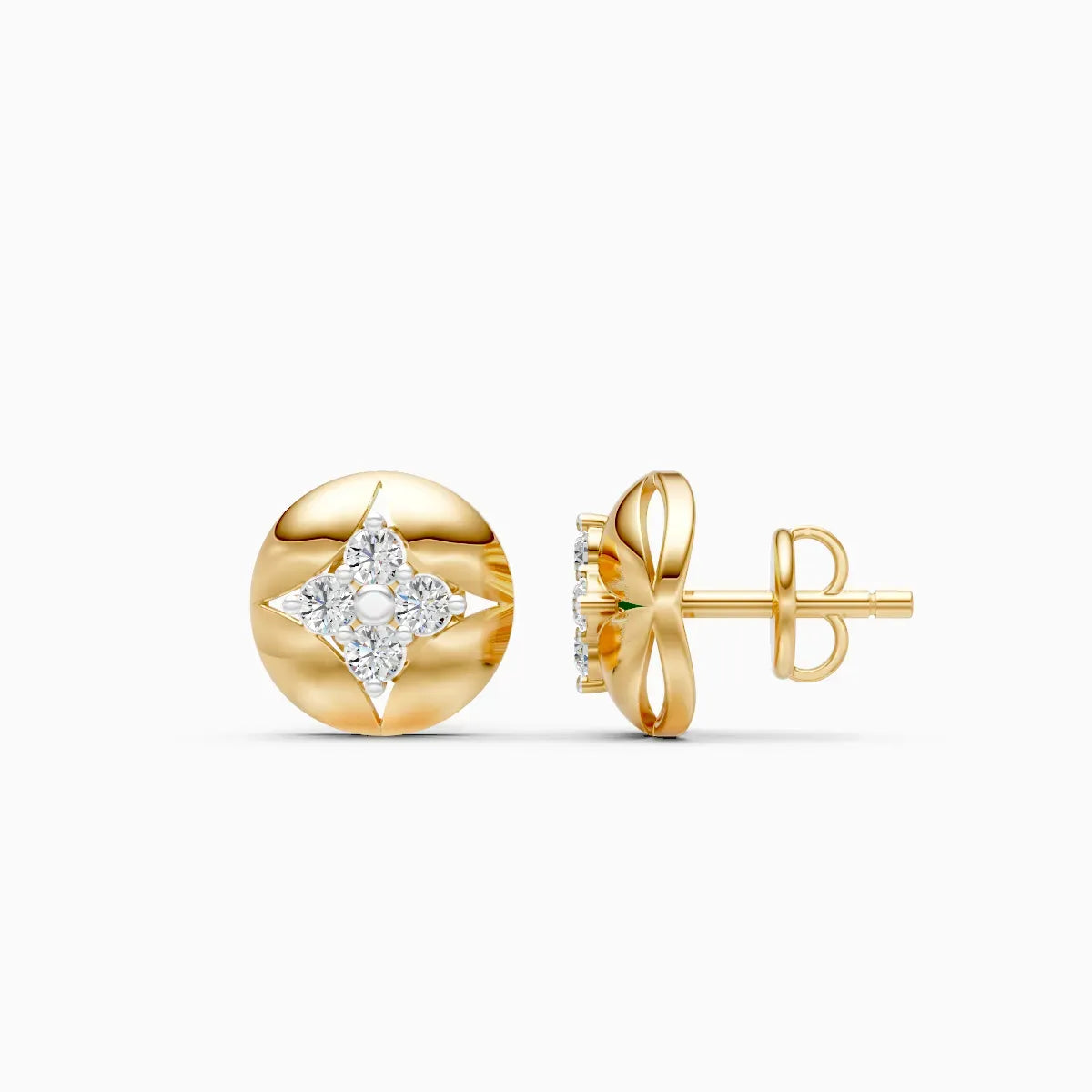 Compass Star Disc Studs