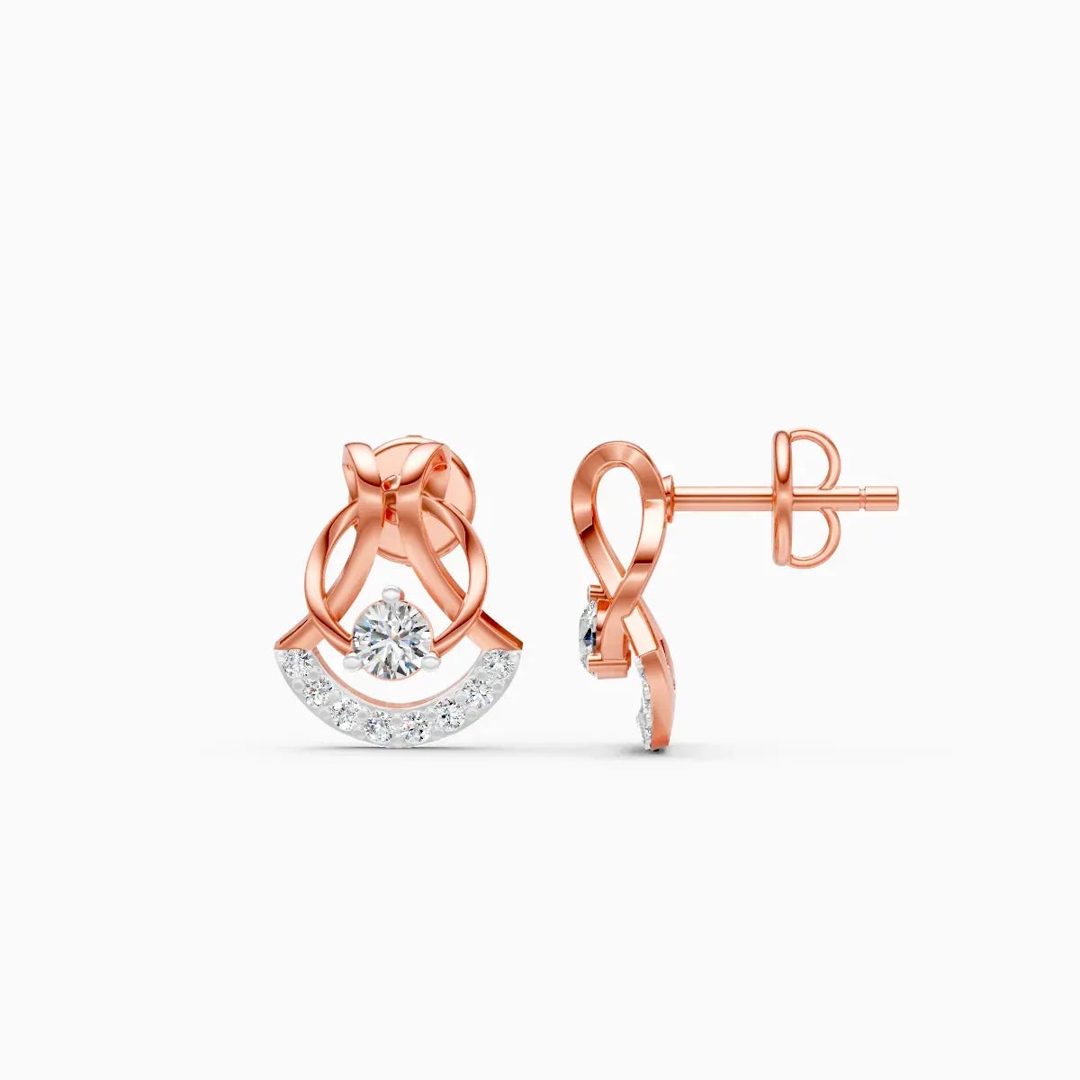 Round Knot Crescent Studs
