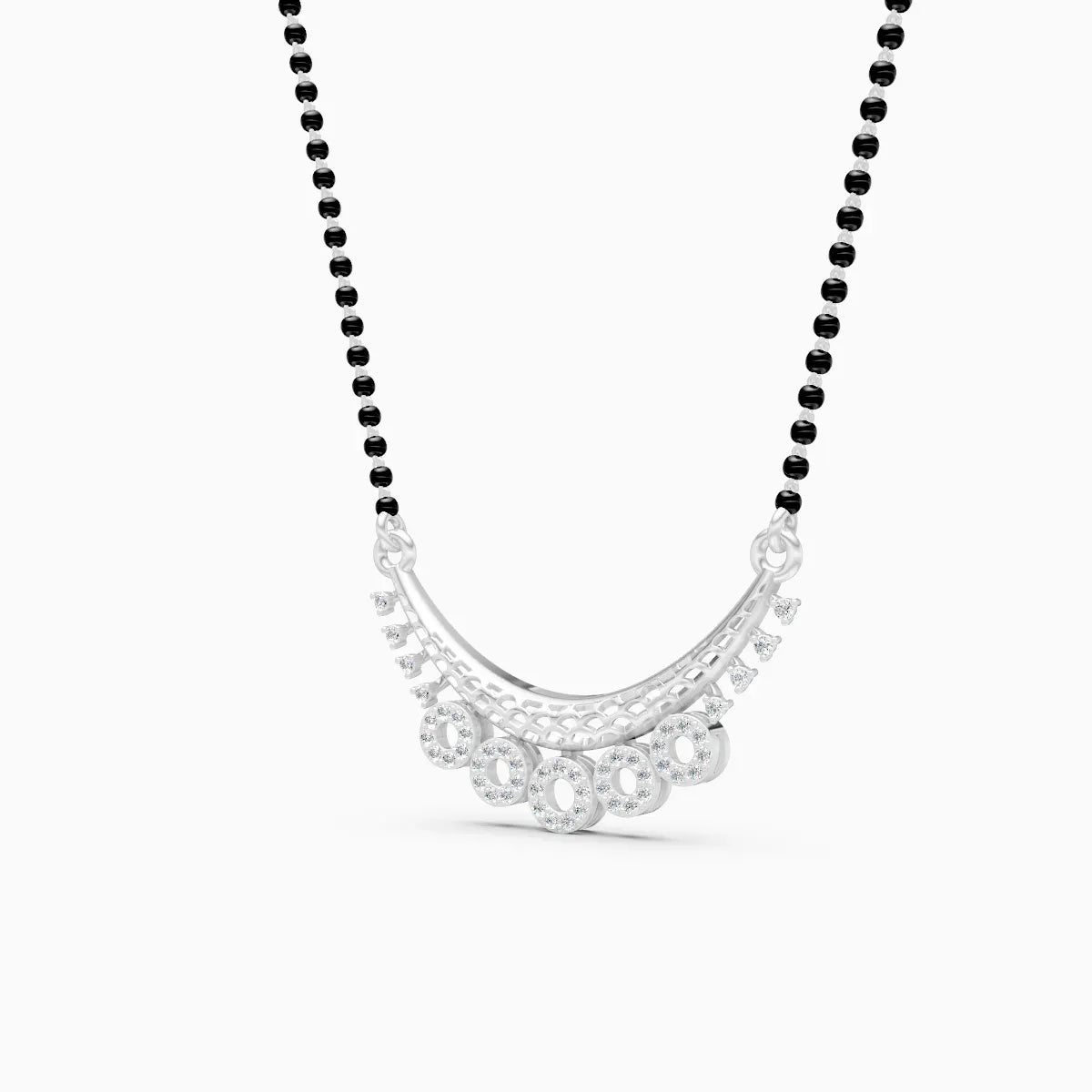 Gold Mangalsutra with Five Dazzling Circular Charms