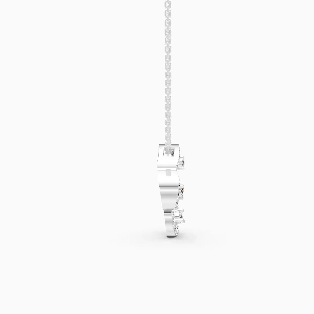 Butterfly Shaped Round Cut  Lab Grown Diamond Necklace