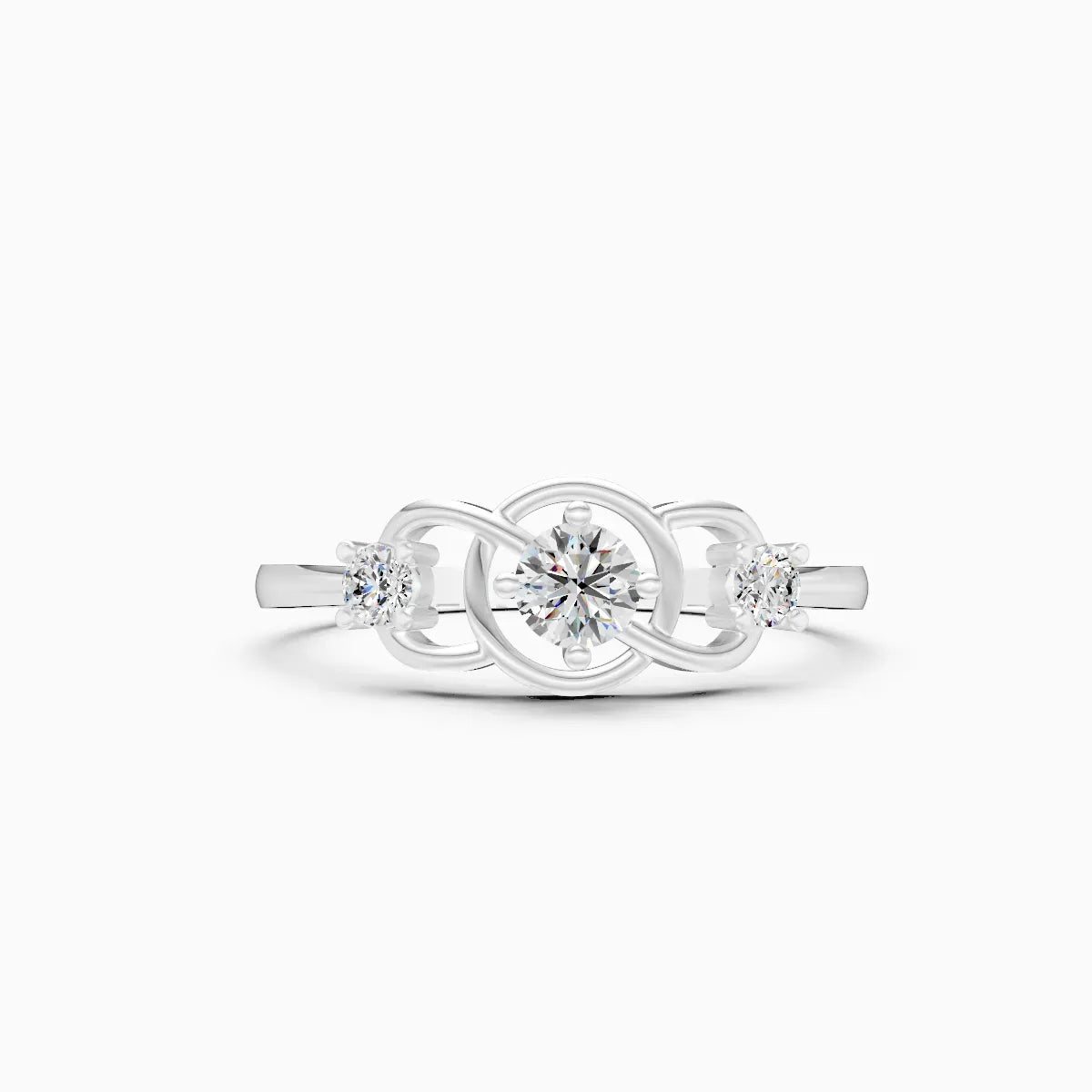 Intertwined Trio Solitaire Ring
