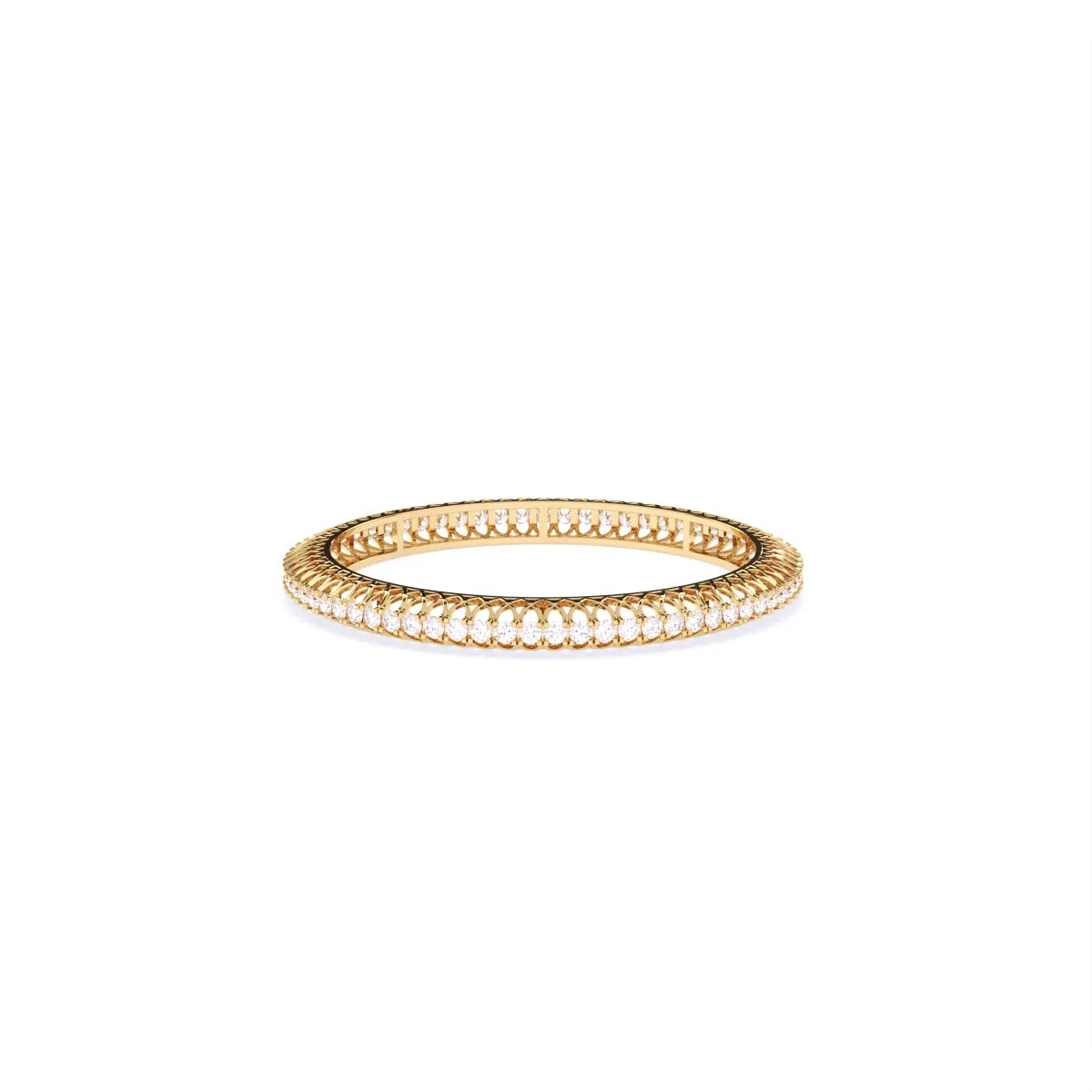 Solitaire Lab Grown Diamond Gold Bangles