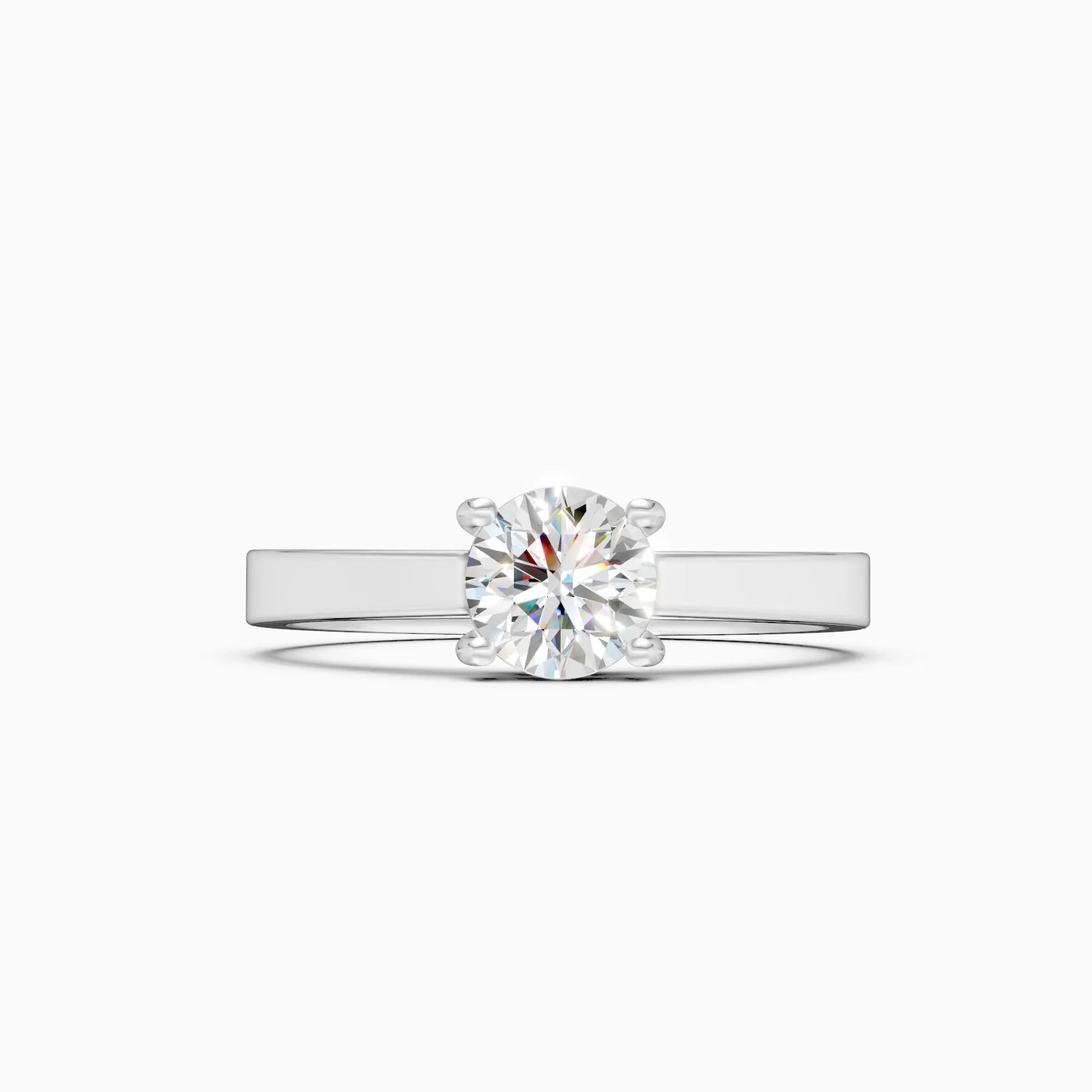 Dainty Round Cut Lab Grown Diamond Solitaire Ring