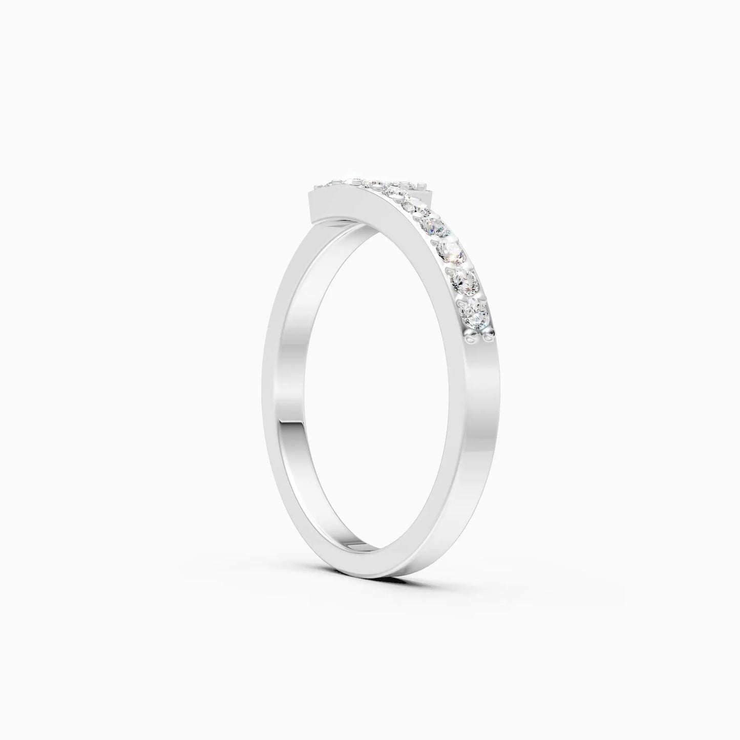 Double Row Diamond Band Ring in Rose Gold