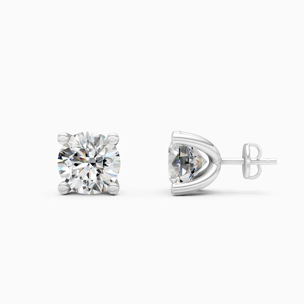 Minimal Solitaire Lab Grown Diamond Stud Earrings