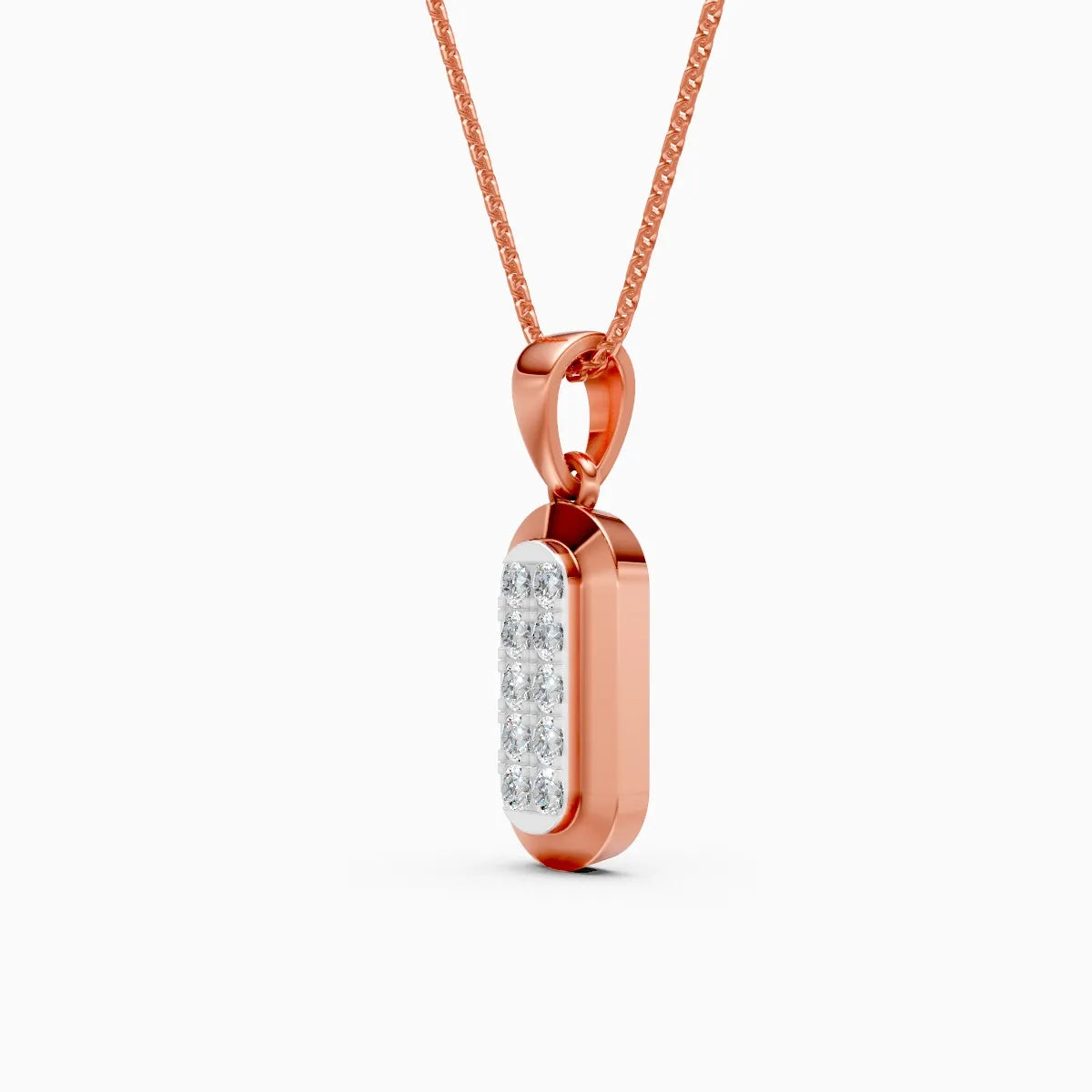 Pill-Shape Round Lab Diamond Pendant