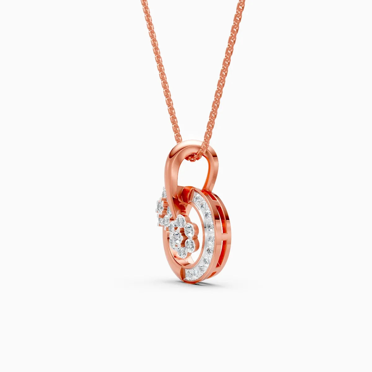 Circle of Flowers Diamond Pendant