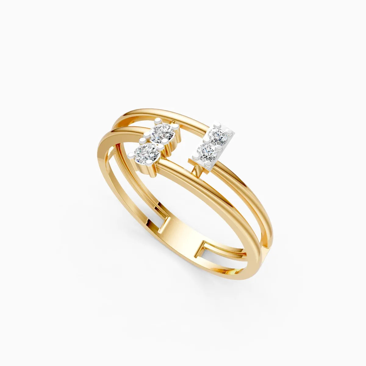 Double Bar Diamond Ring