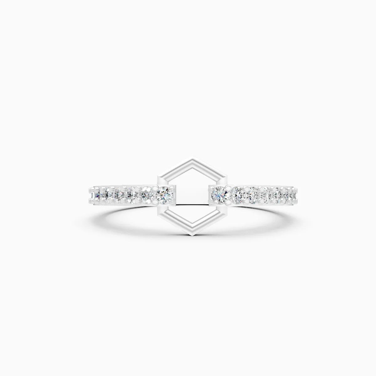 Modern Hex Link Ring