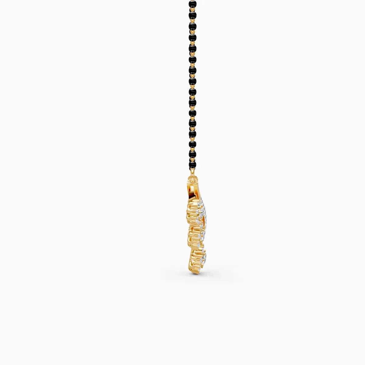 Modern V-Shaped Floral Diamond Mangalsutra