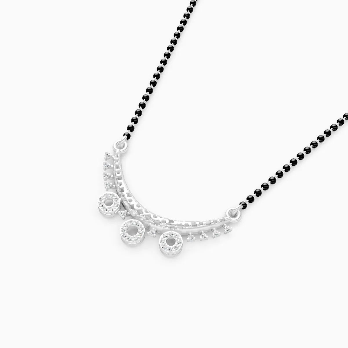 Lab Diamond Mangalsutra with Circular Pendant Accents