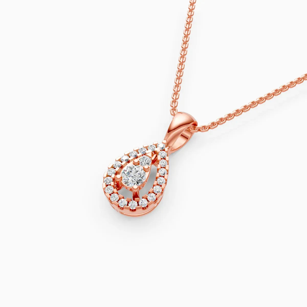 Pear Shape Halo Lab Grown Diamond Pendant
