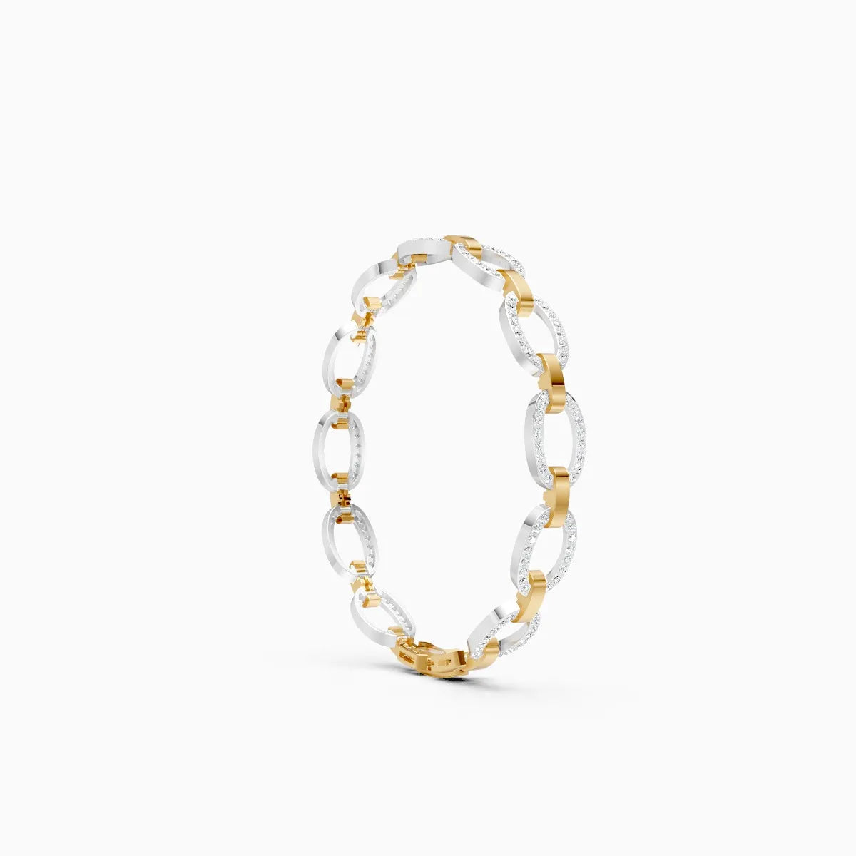 Oval Link Chain Diamond Bracelet