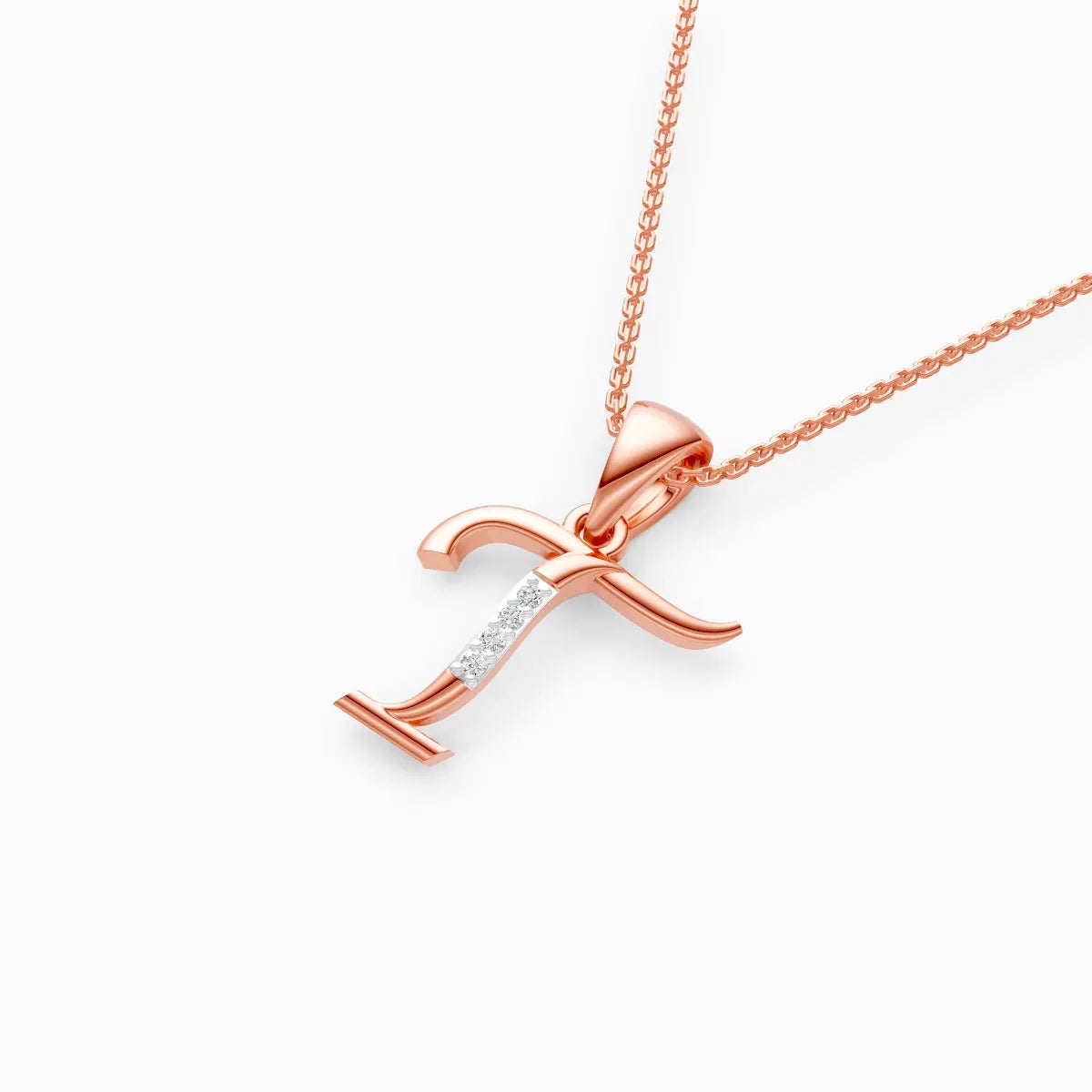 Letter Lab Grown Diamond Gold Pendant
