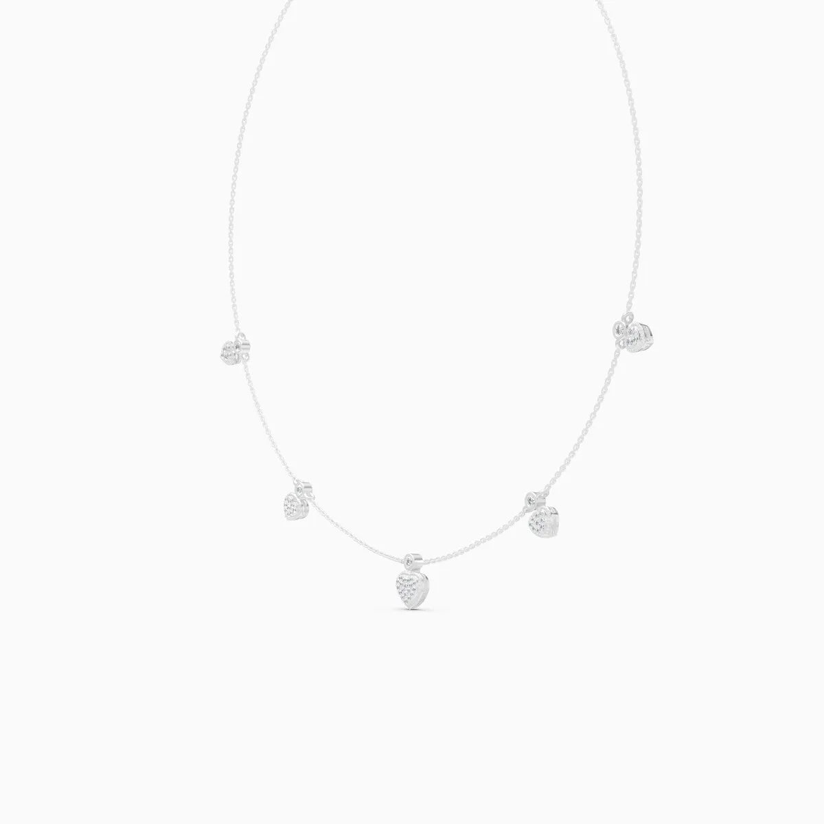 Blush Heart Charm Lab Diamond Chain