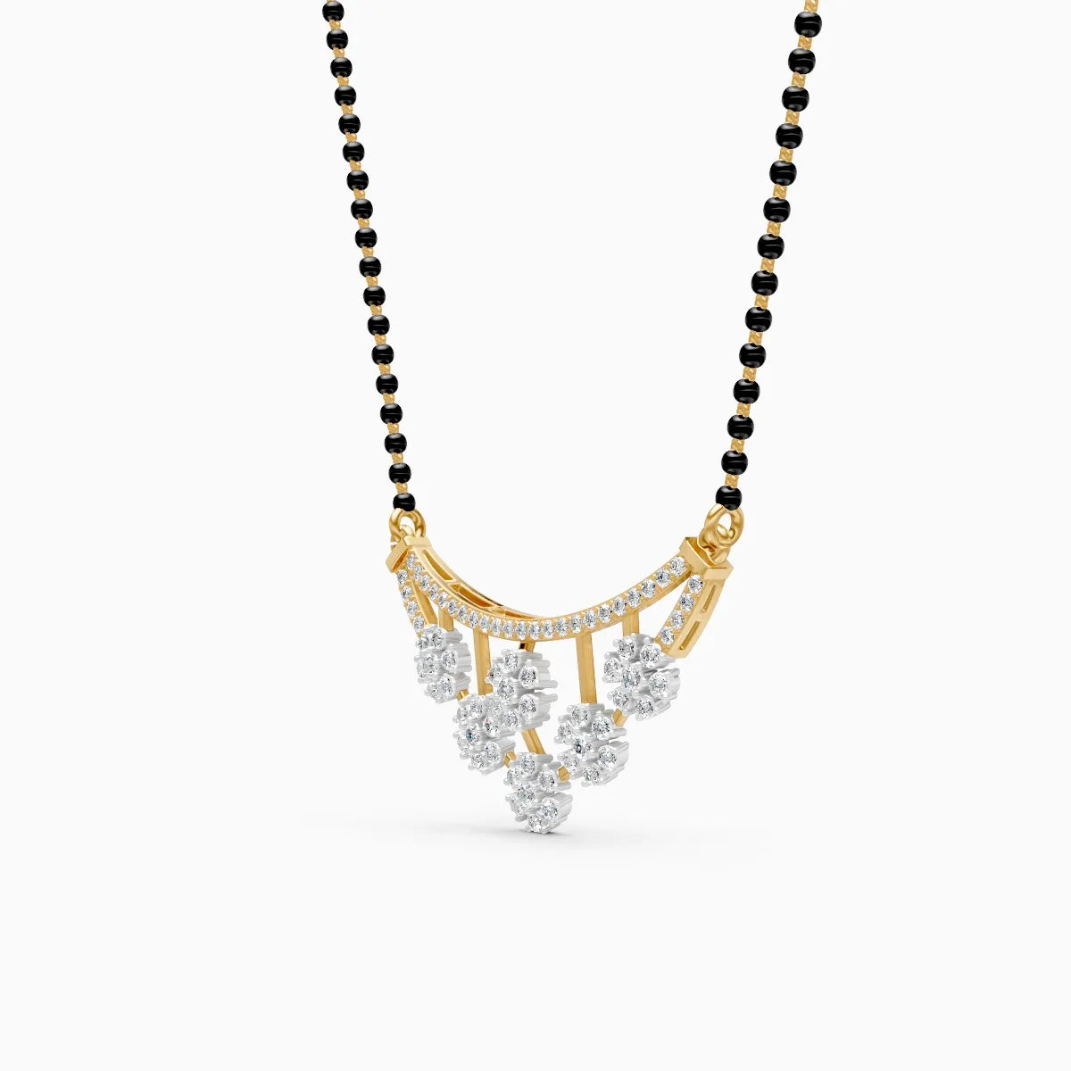 Floral Charm Diamond Pendant Mangalsutra