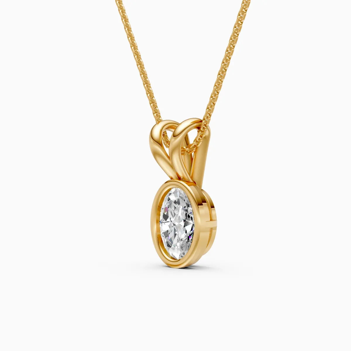 Oval Solitaire Lab Grown Diamond Pendant