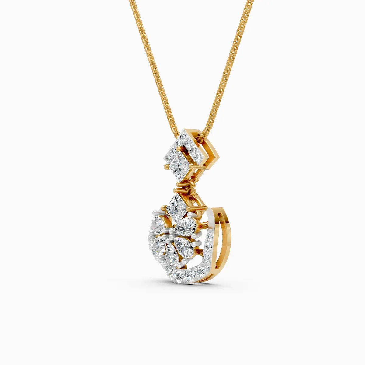 Elegant Gold Studded Dangling Necklace