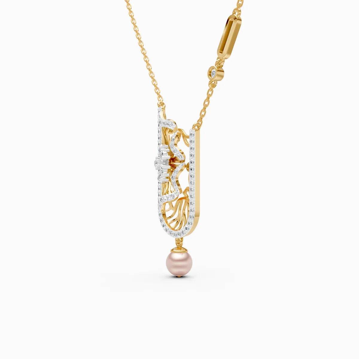 U-Curve Petal Lab Grown Diamond Pendant Set