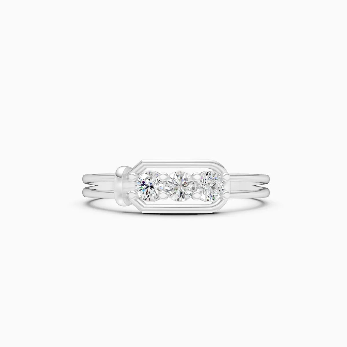 Three Diamond Bar Ring