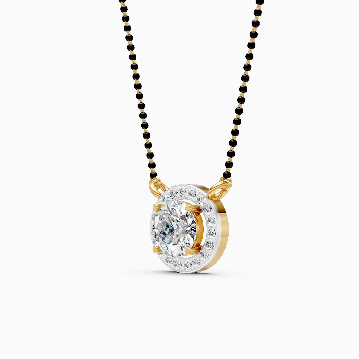 Twilight Halo in Dual Tone Round Diamond Mangalsutra