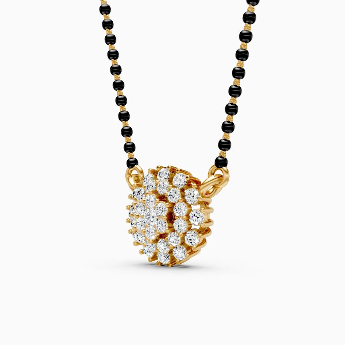 Floral Bloom Diamond Pendant Mangalsutra