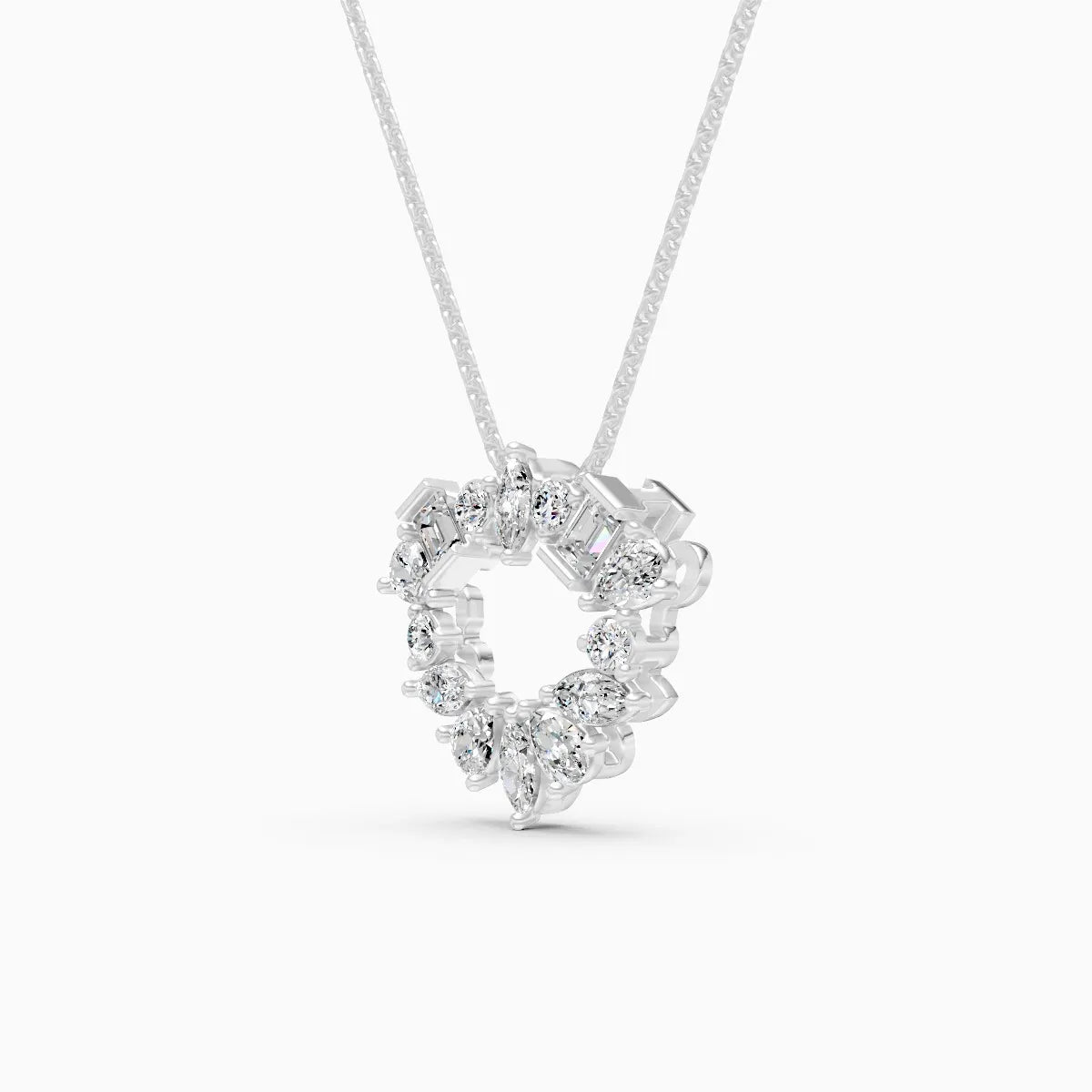 Geometric fusion Round Diamond Necklace