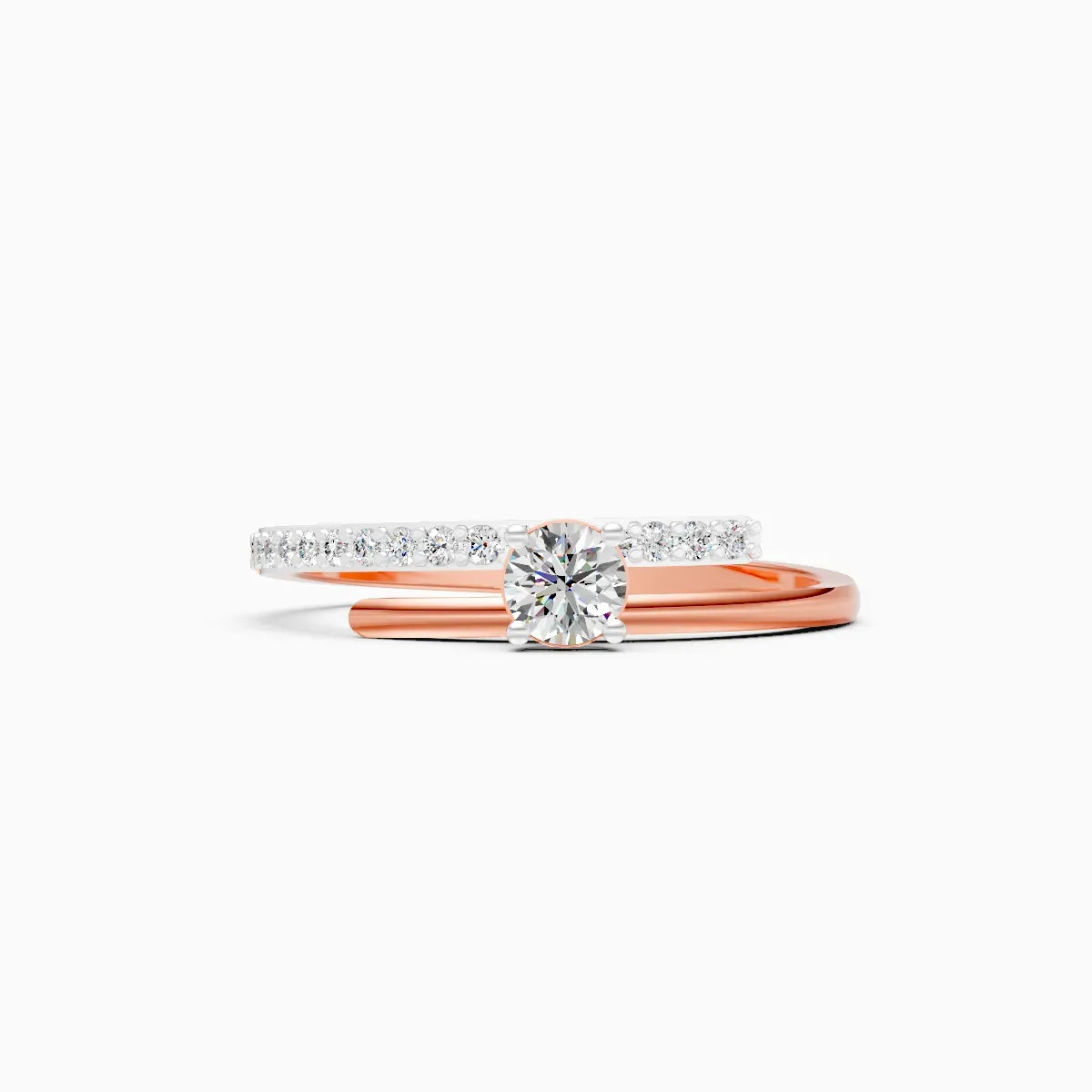 Sweeping Curve Solitaire Ring