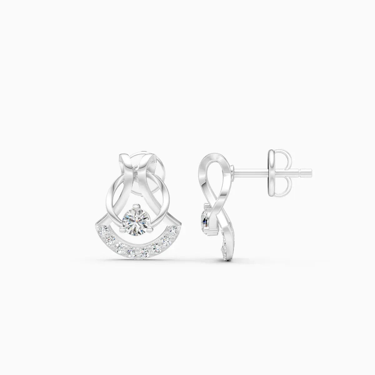 Round Knot Crescent Studs