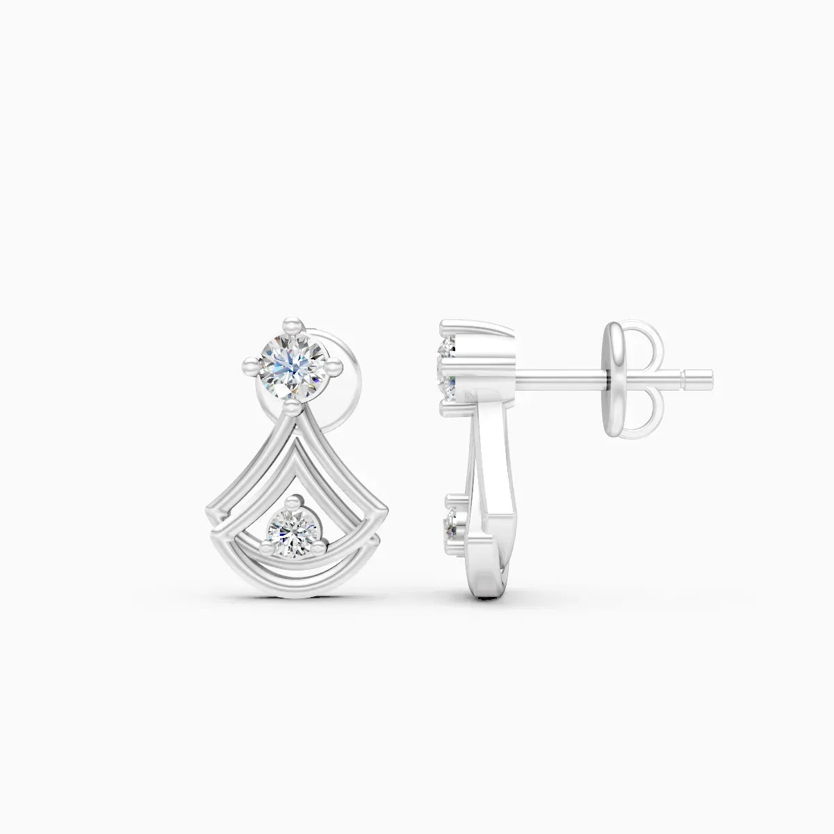 Dual Curve Diamond Studs