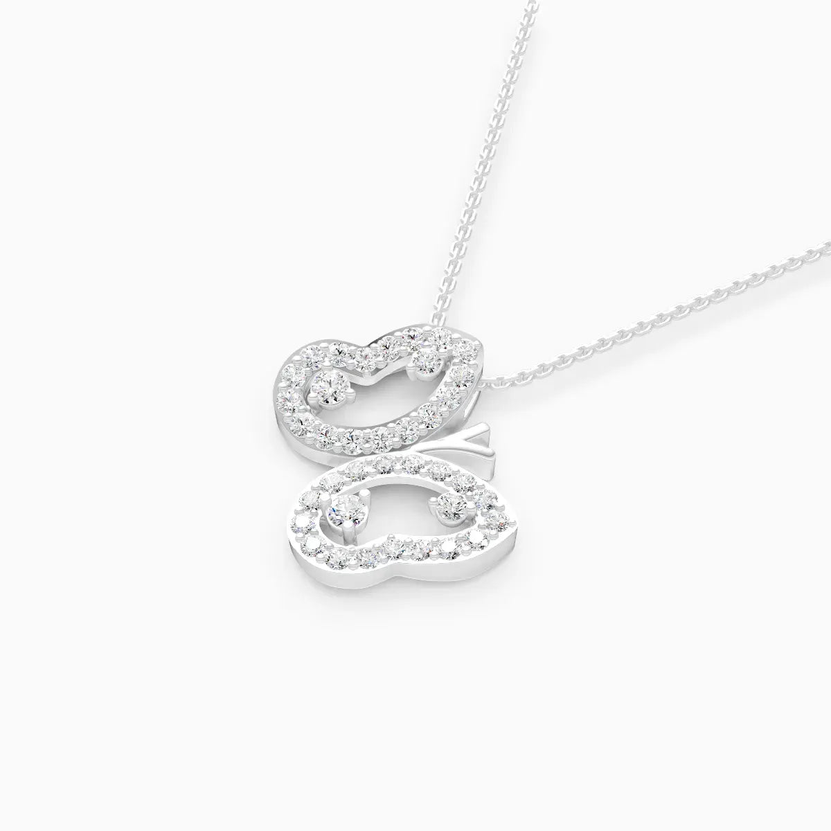 Butterfly Shaped Round Cut  Lab Grown Diamond Necklace