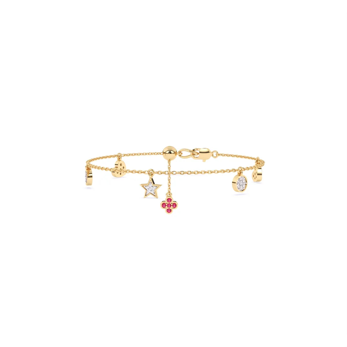 Multi Stone Hanging Lab Diamond Bracelet