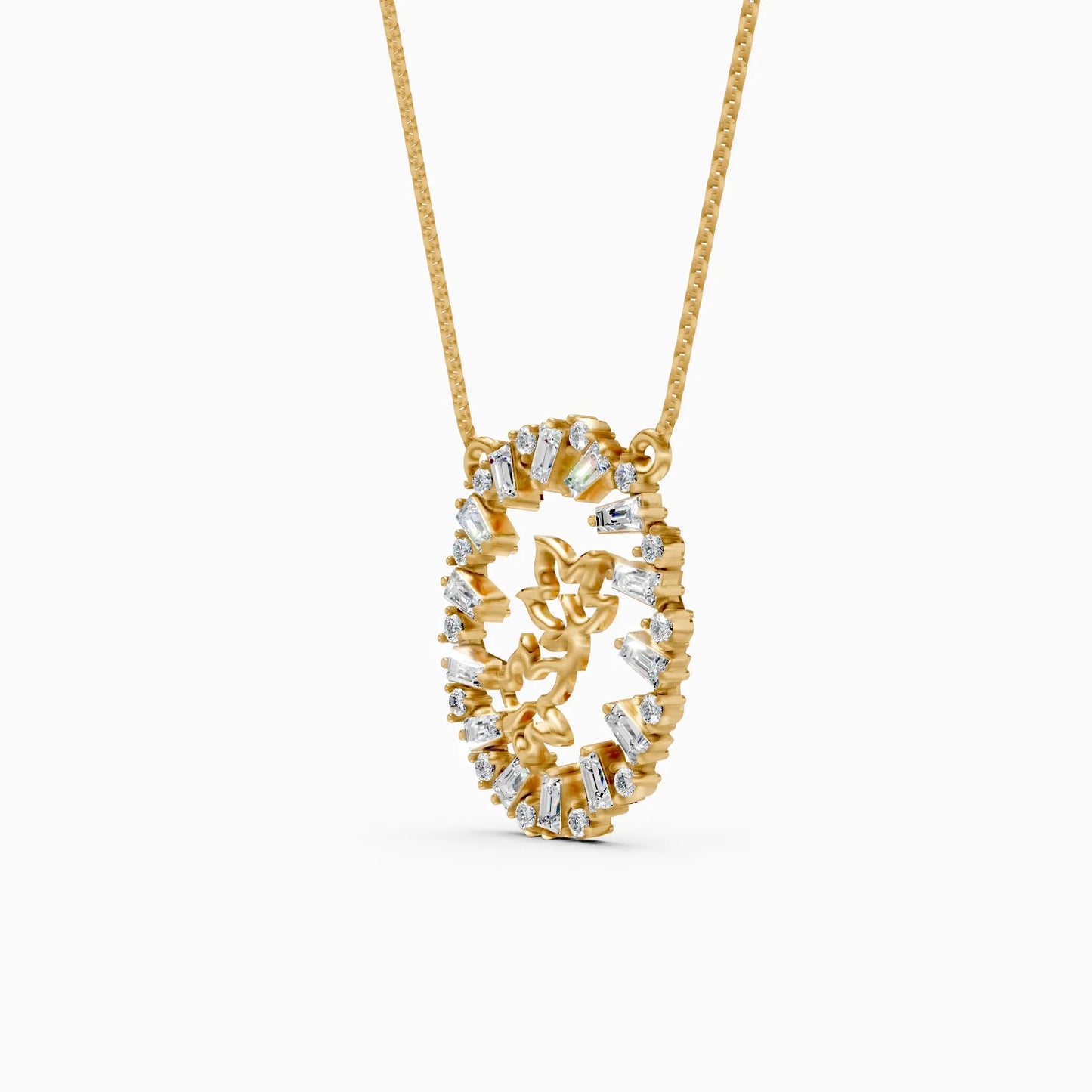 Floral Diamond Pendant Necklace