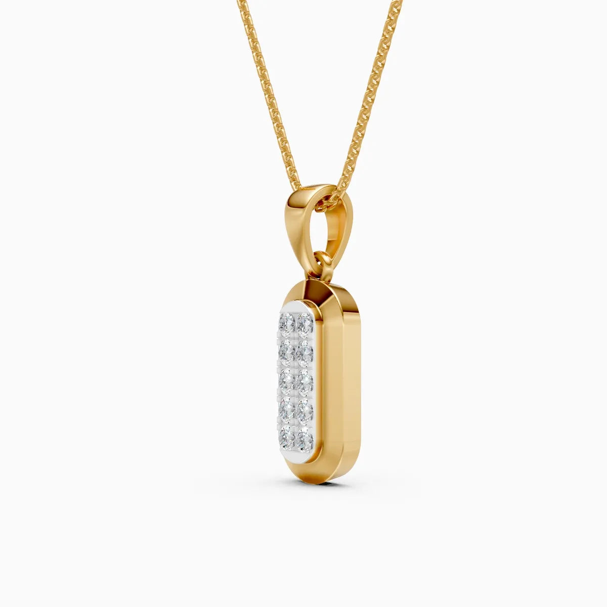 Pill-Shape Round Lab Diamond Pendant